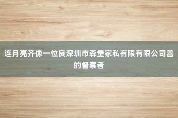 连月亮齐像一位良深圳市森堡家私有限有限公司善的督察者