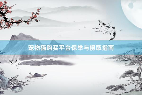 宠物猫购买平台保举与摄取指南